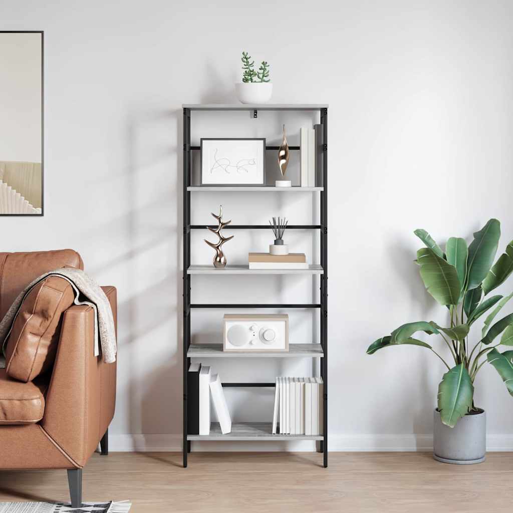 Libreria Grigio Sonoma 60 x 29,5 x 149 cm Legno multistrato