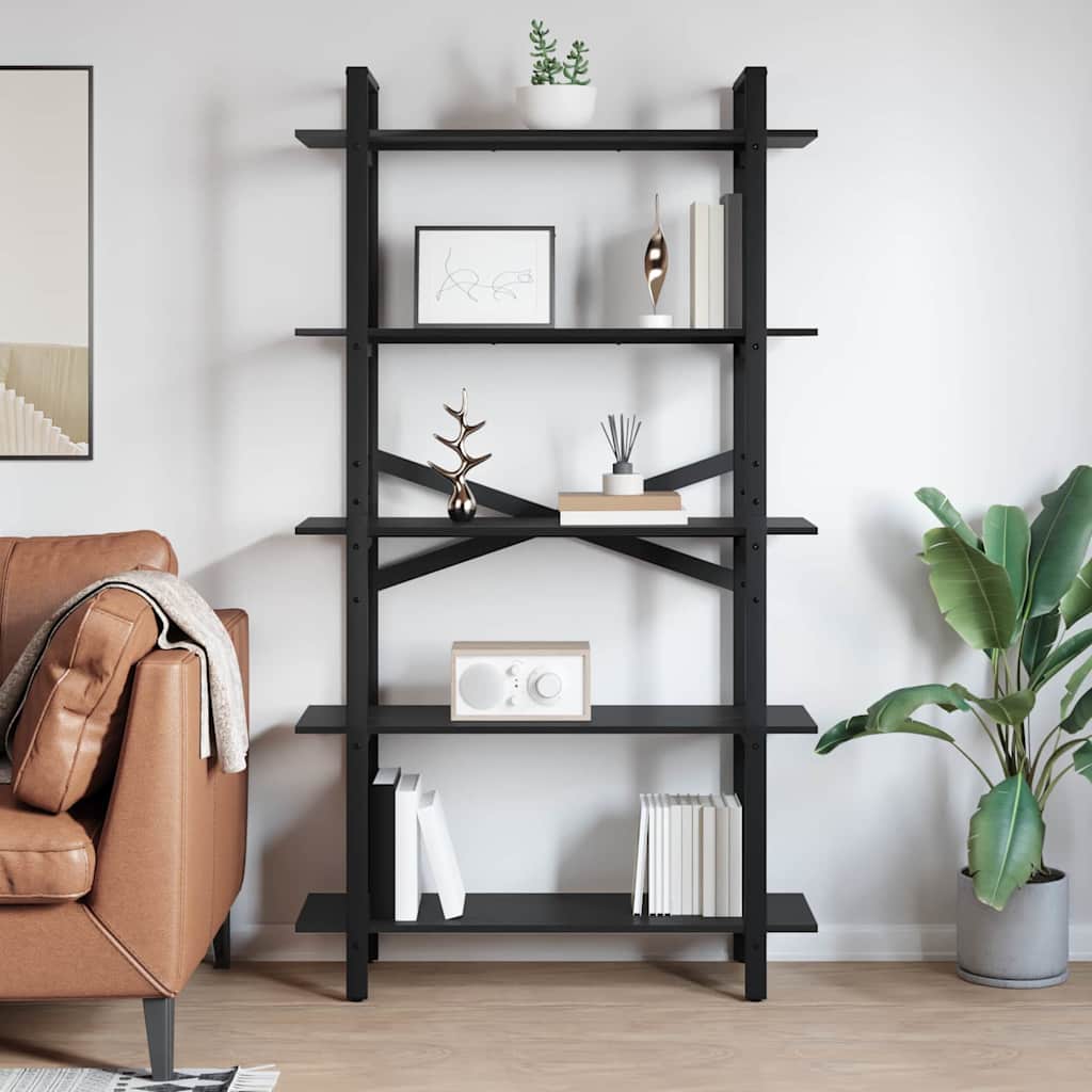 Libreria Rovere Nero 100 x 33,5 x 178 cm Legno multistrato