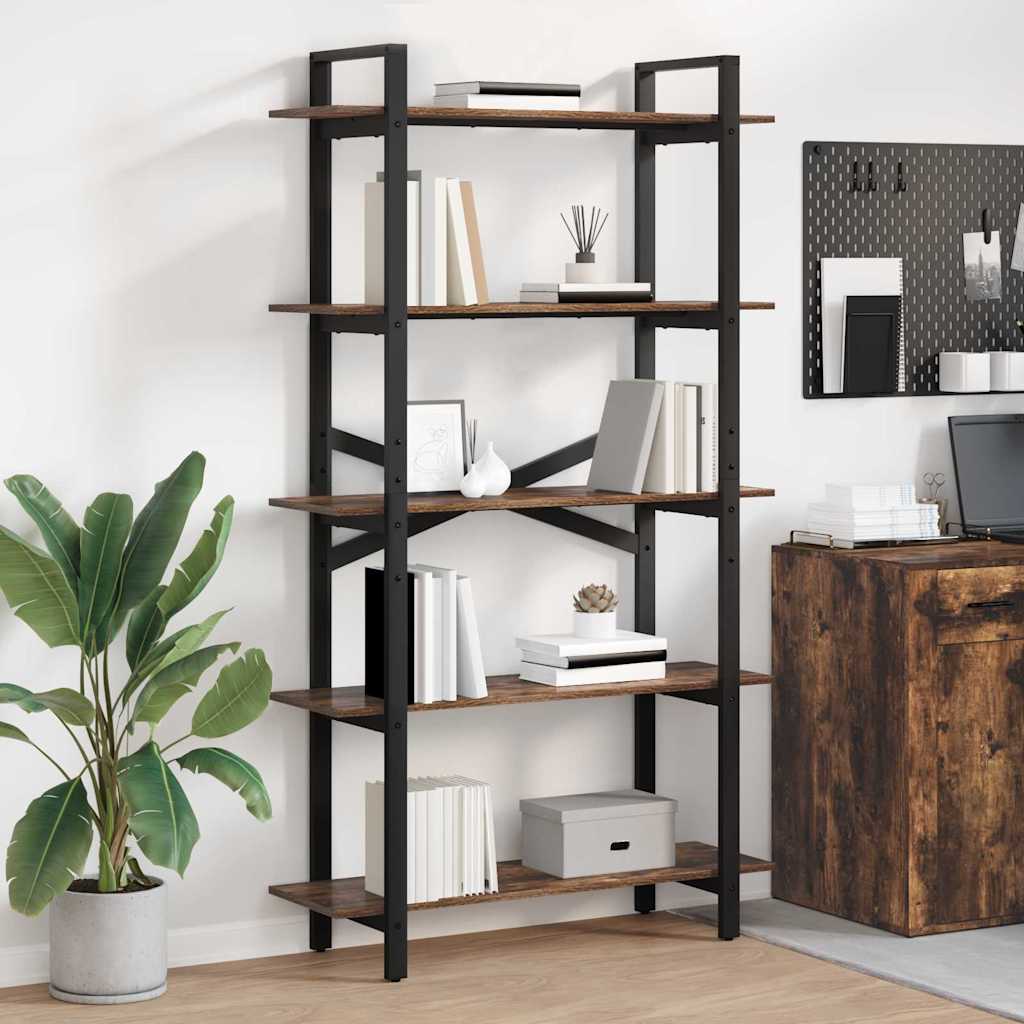 Libreria Rovere fumé 100 x 33,5 x 178 cm Legno multistrato