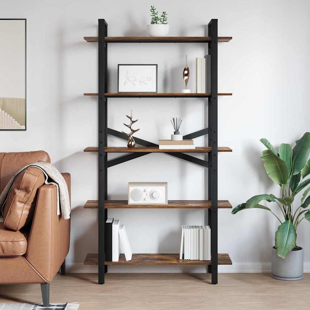 Libreria Rovere fumé 100 x 33,5 x 178 cm Legno multistrato