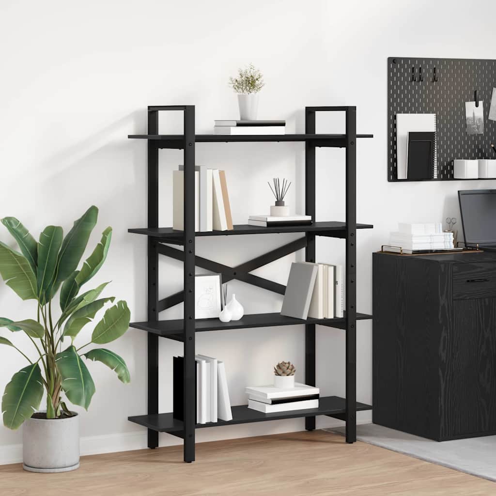 Libreria Rovere Nero 100 x 33,5 x 140 cm Legno multistrato