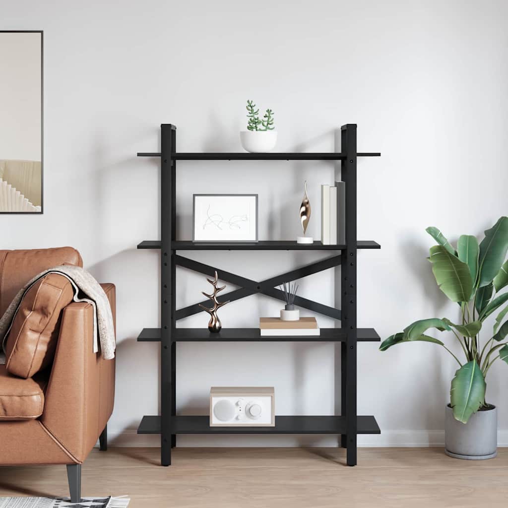 Libreria Rovere Nero 100 x 33,5 x 140 cm Legno multistrato