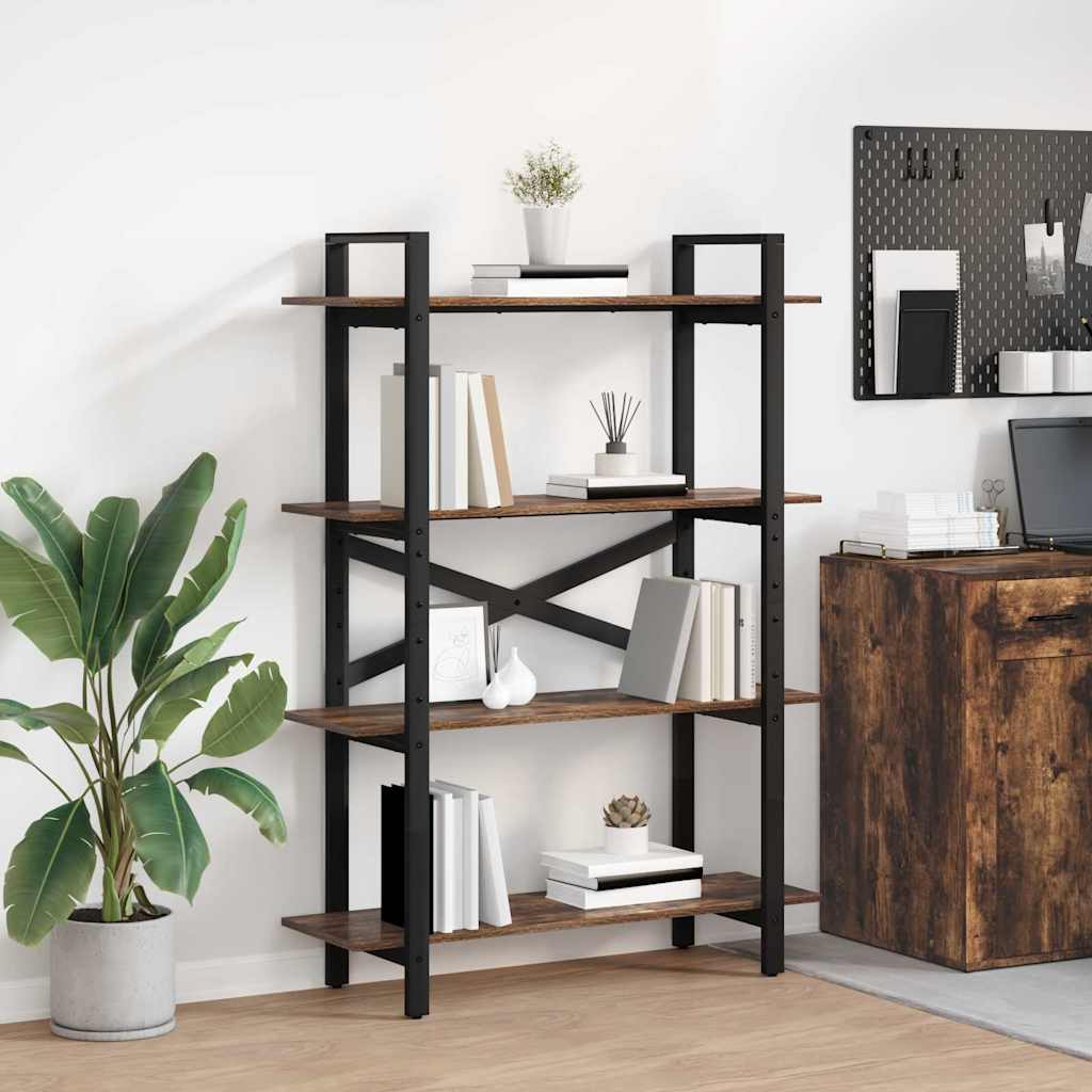 Libreria Rovere fumé 100 x 33,5 x 140 cm Legno multistrato