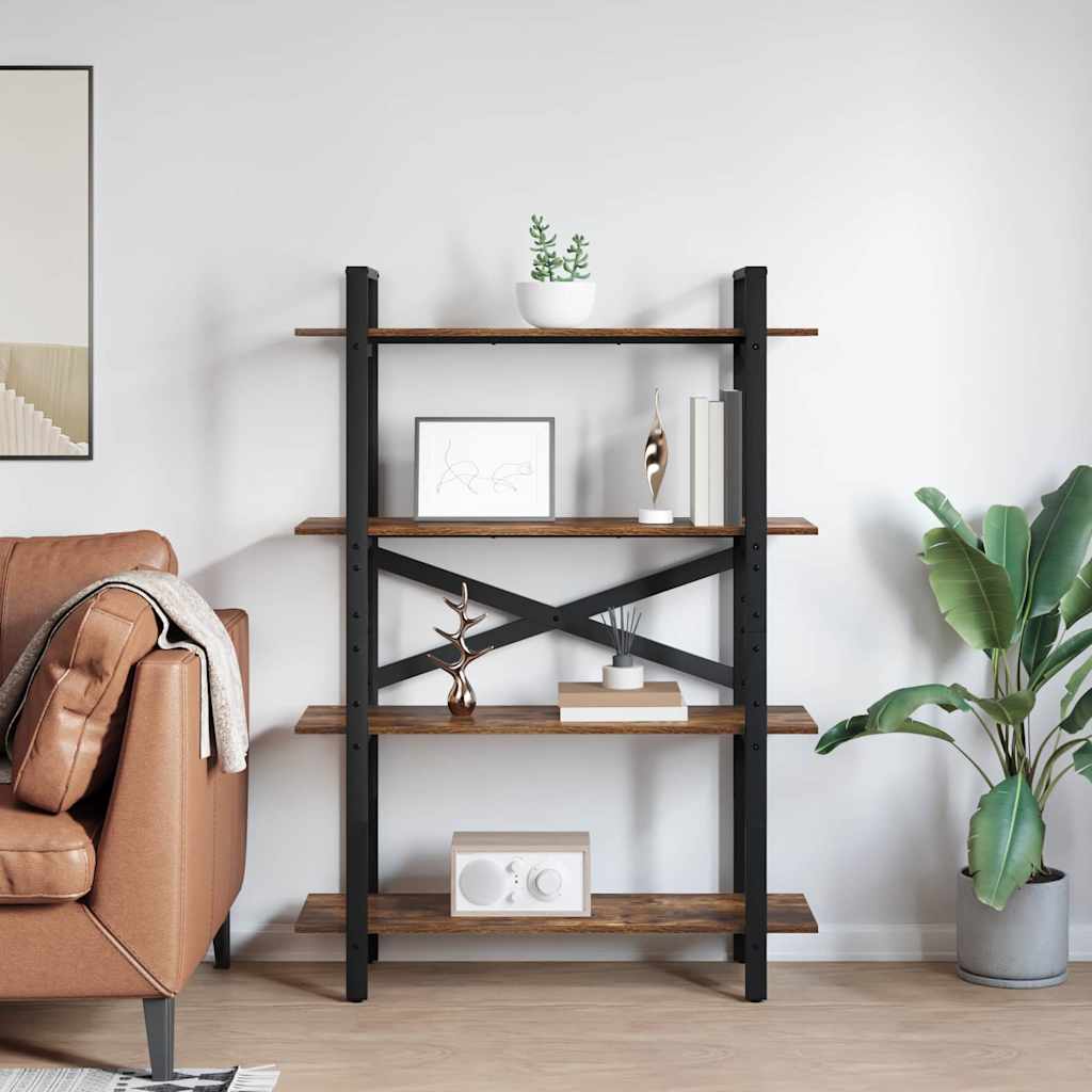 Libreria Rovere fumé 100 x 33,5 x 140 cm Legno multistrato