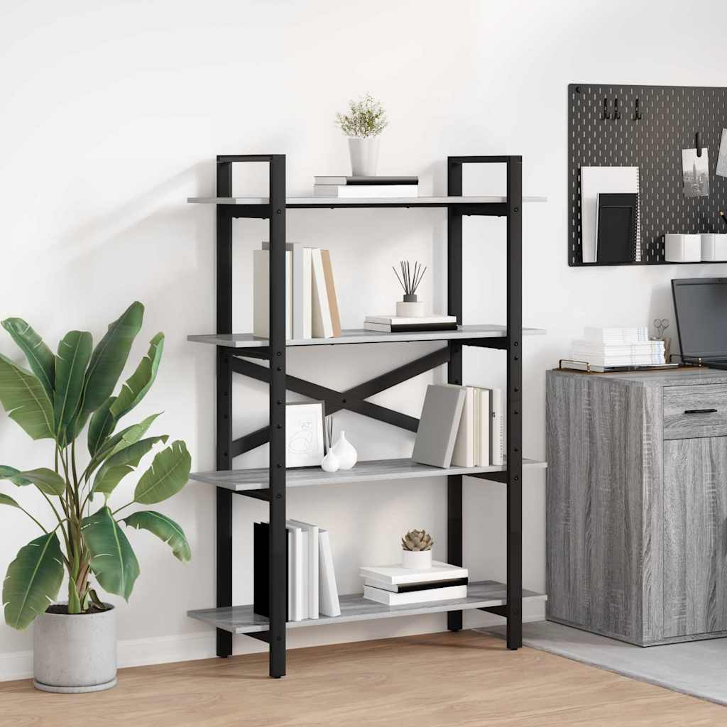 Libreria Grigio Sonoma 100 x 33,5 x 140 cm Legno multistrato