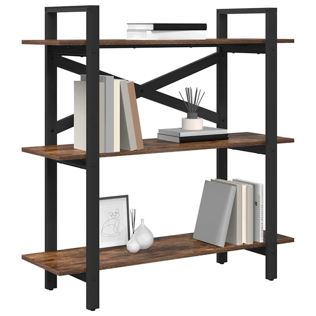 Libreria Rovere fumé 100 x 33,5 x 102 cm Legno multistrato
