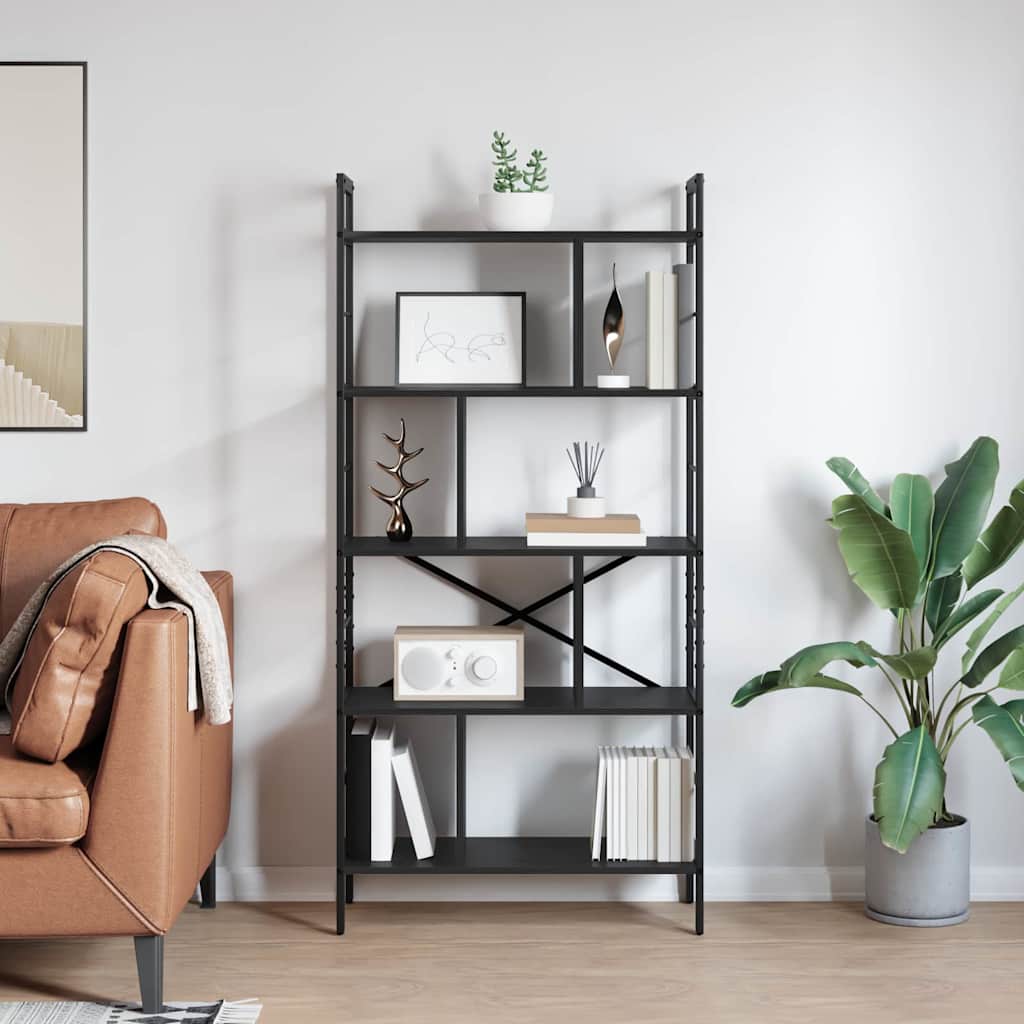 Libreria Rovere Nero 75 x 30 x 156 cm Legno multistrato