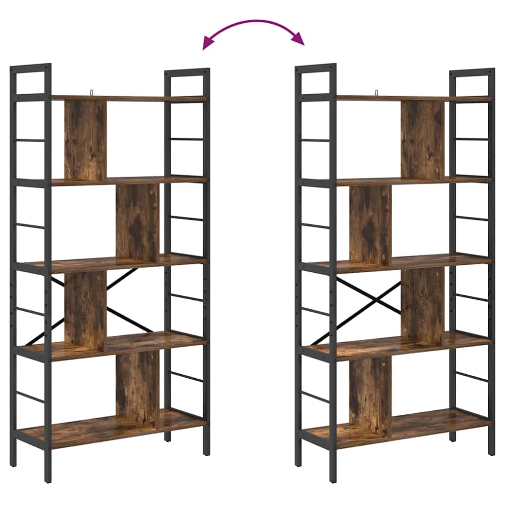 Libreria Rovere fumé 75 x 30 x 156 cm Legno multistrato