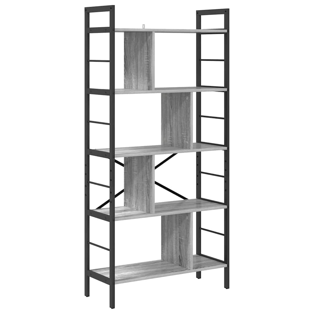 Libreria Grigio Sonoma 75 x 30 x 156 cm Legno multistrato