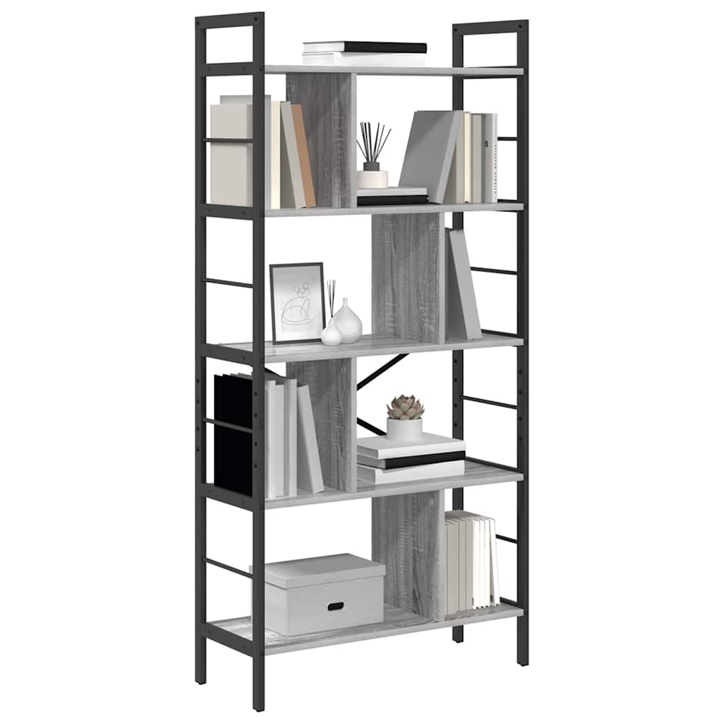 Libreria Grigio Sonoma 75 x 30 x 156 cm Legno multistrato