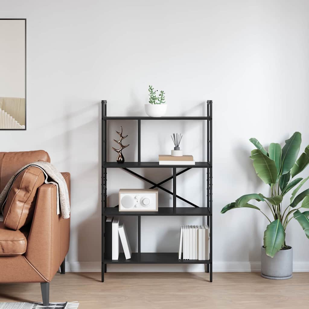 Libreria Rovere Nero 75 x 30 x 123,5 cm Legno multistrato