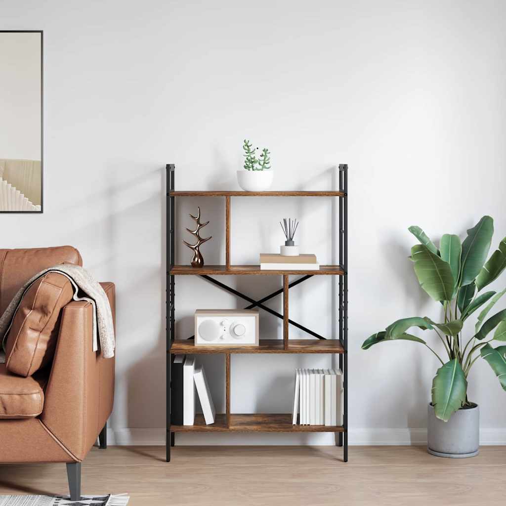 Libreria Rovere fumé 75 x 30 x 123,5 cm Legno multistrato