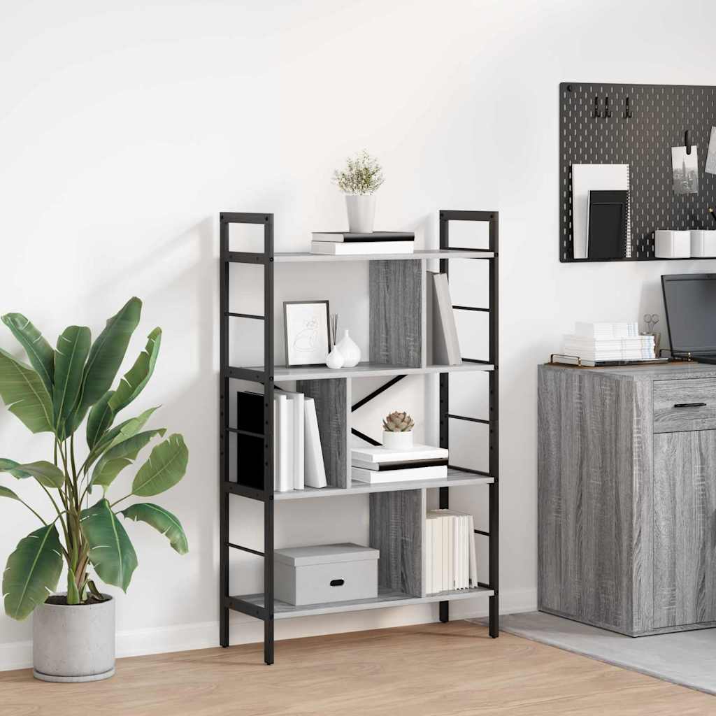 Libreria Grigio Sonoma 75 x 30 x 123,5 cm Legno multistrato