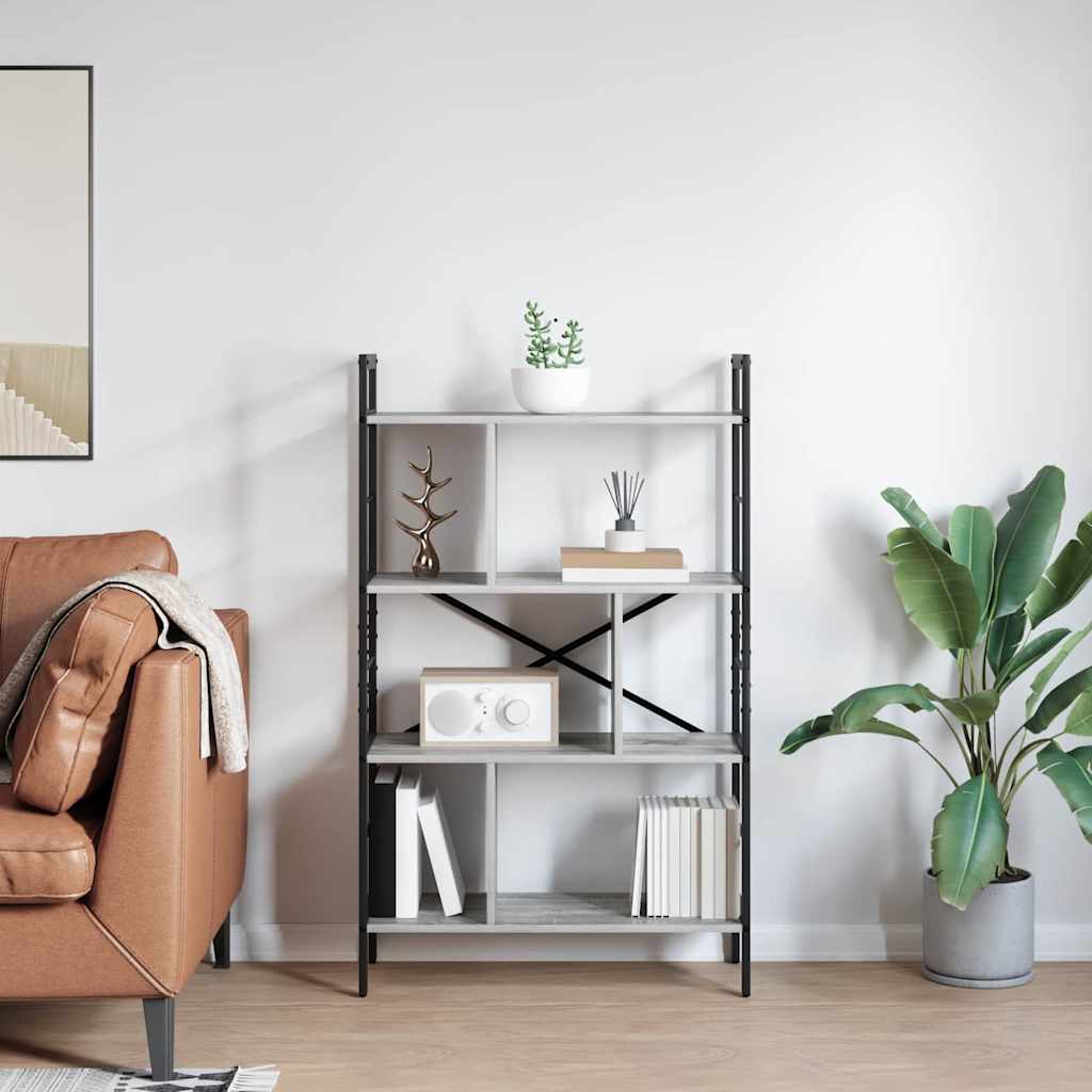 Libreria Grigio Sonoma 75 x 30 x 123,5 cm Legno multistrato