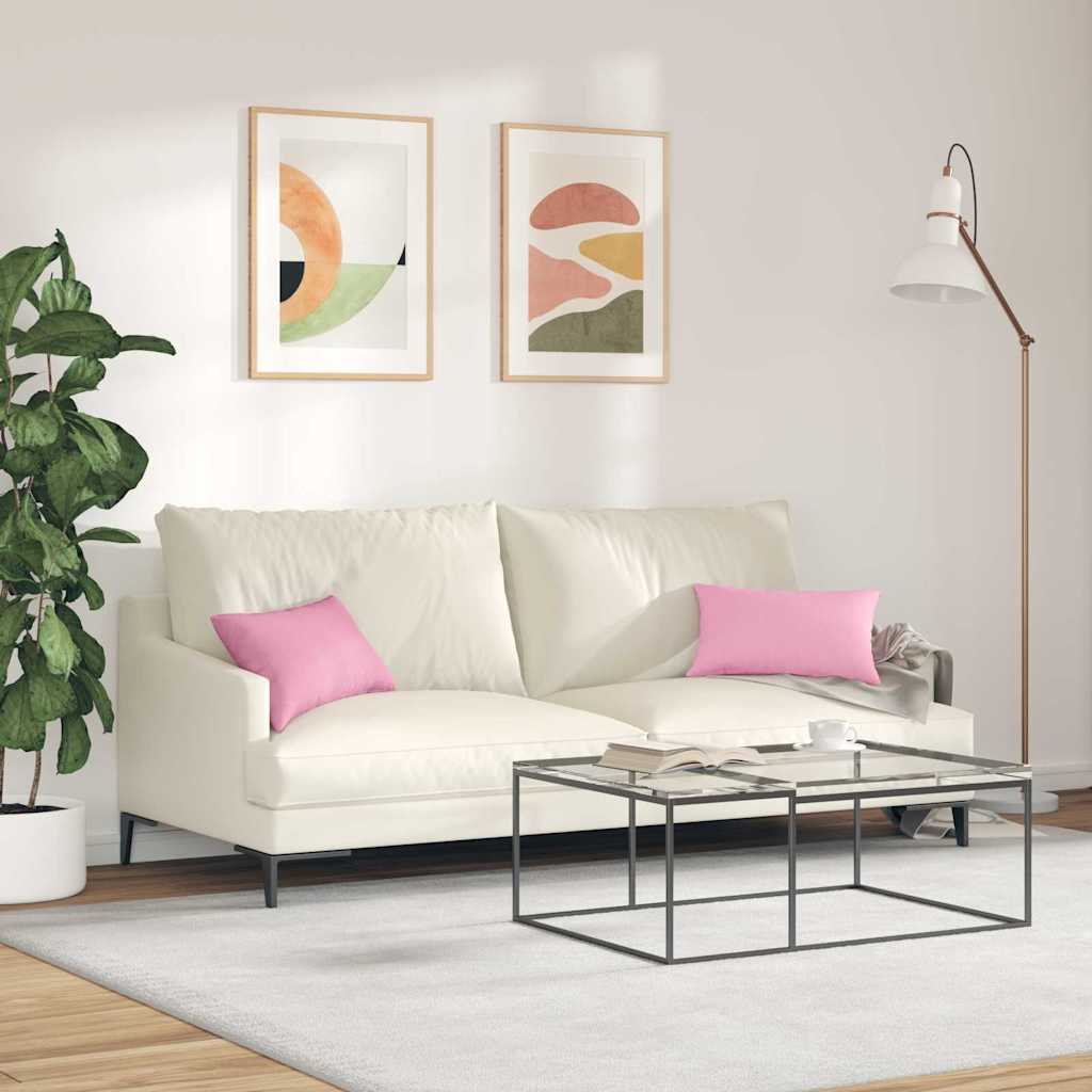Cuscini da Divano 2 pcs Rosa 50 x 30 cm Tessuto