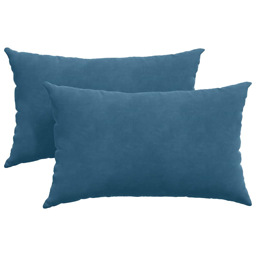 Cuscini da Divano 2 pcs Blu 50 x 30 cm Tessuto in Cords