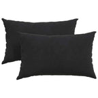 Cuscini da Divano 2 pcs Nero 50 x 30 cm Tessuto in Cords
