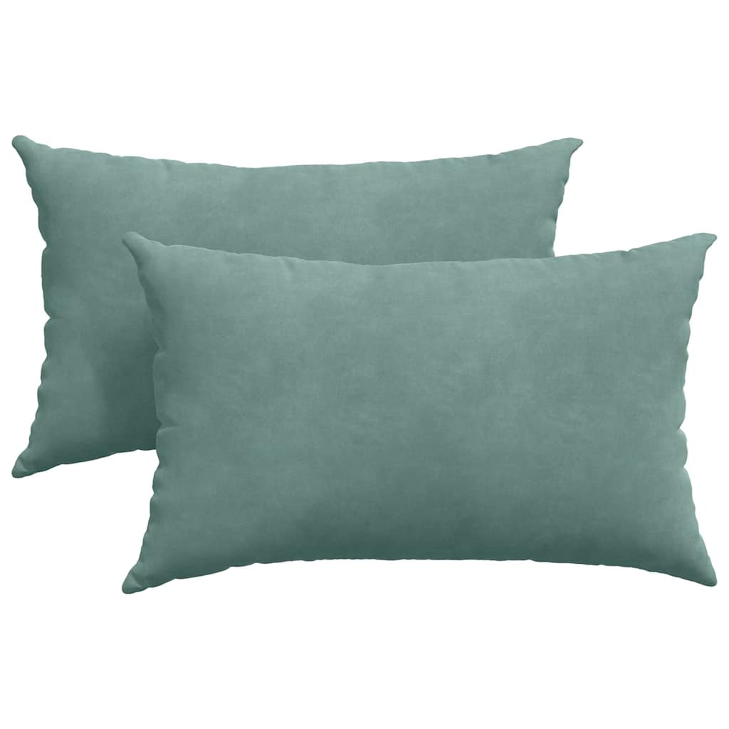 Cuscini da Divano 2 pcs Verde Mare 50 x 30 cm Tessuto in Cords