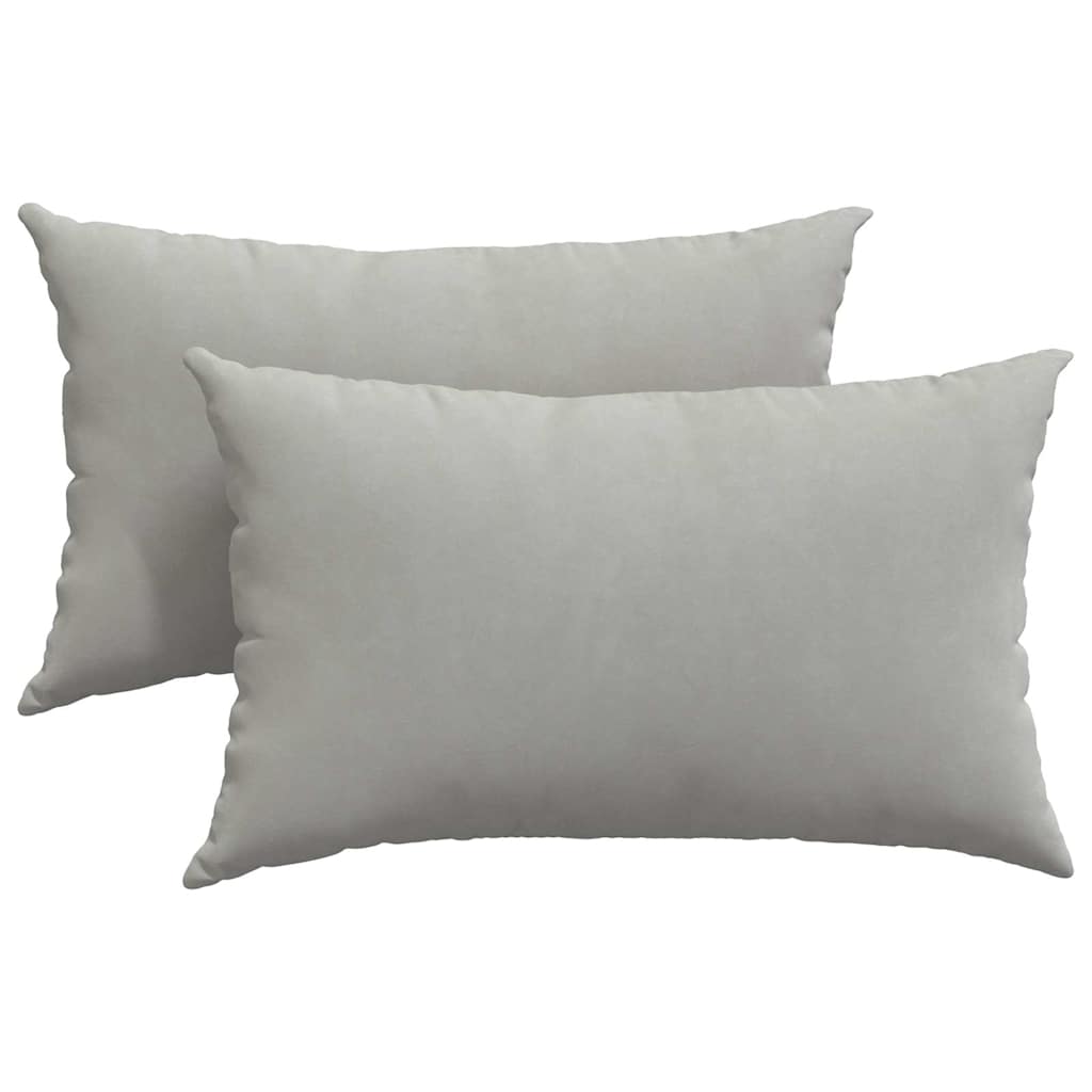 Cuscini da Divano 2 pcs Grigio chiaro 50 x 30 cm Tessuto