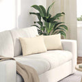 Cuscini da Divano 2 pcs Crema 50 x 30 cm Tessuto in Cords