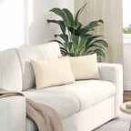 Cuscini da Divano 2 pcs Crema 50 x 30 cm Tessuto in Cords