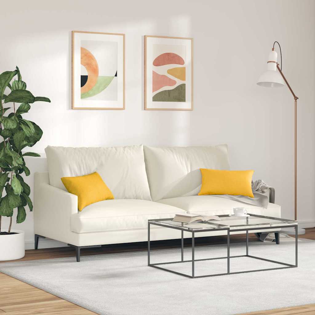 Cuscini da Divano 2 pcs Giallo Chiaro 50 x 30 cm