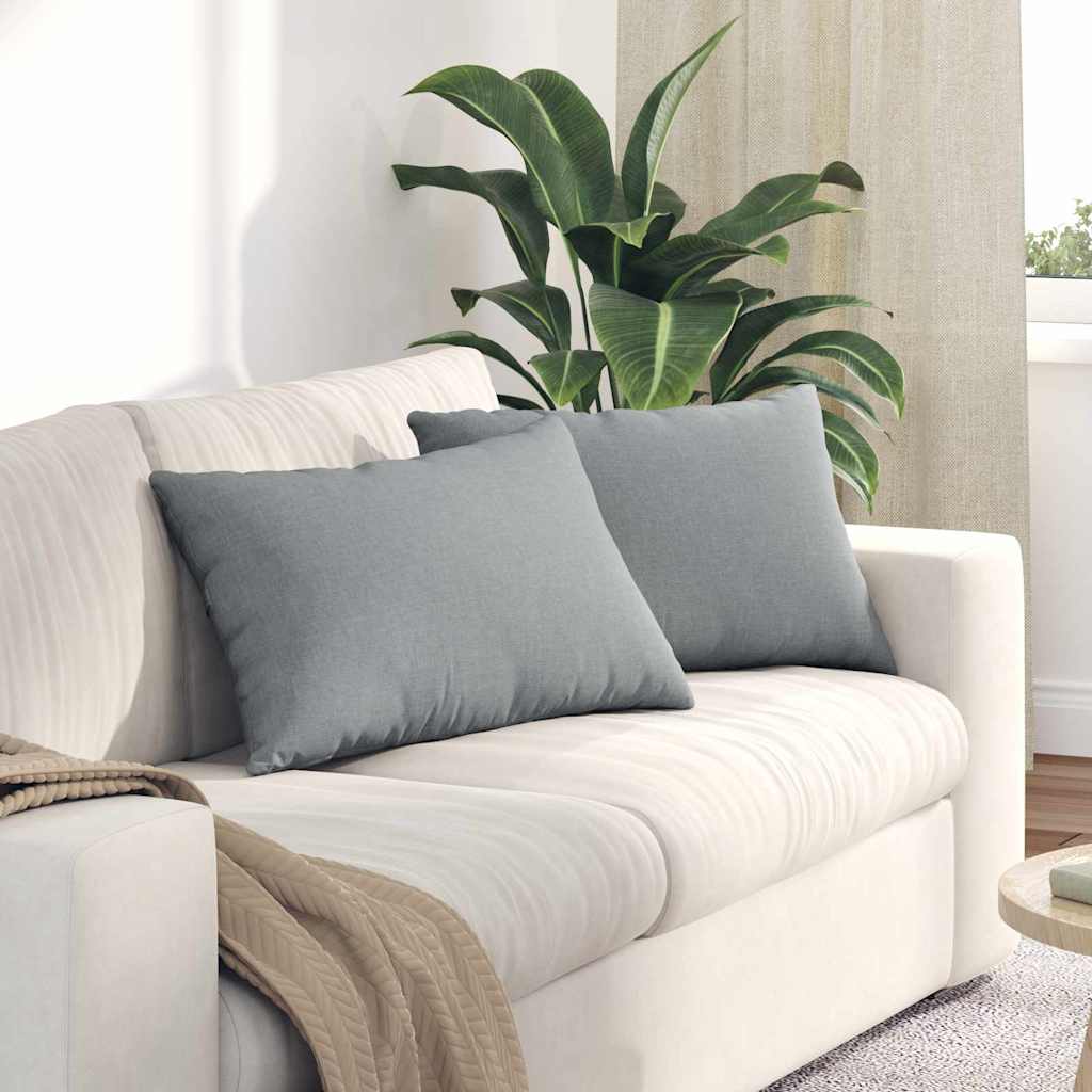 Cuscini da Divano 2 pcs Grigio chiaro 60 x 40 cm Tessuto