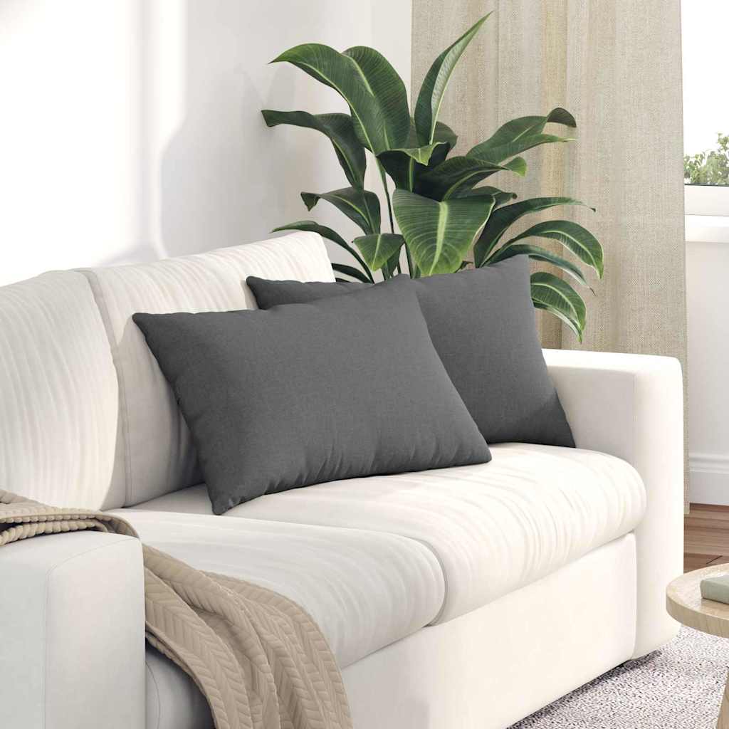 Cuscini da Divano 2 pcs Grigio scuro 60 x 40 cm Tessuto