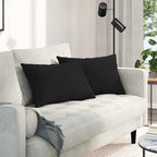 Cuscini da Divano 2 pcs Nero 60 x 40 cm Tessuto