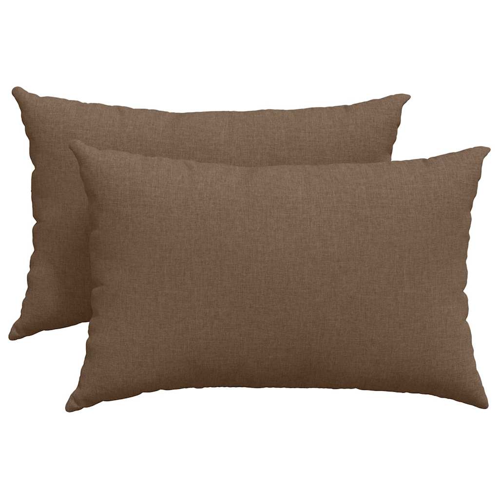 Cuscini da Divano 2 pcs Marrone 60 x 40 cm Tessuto