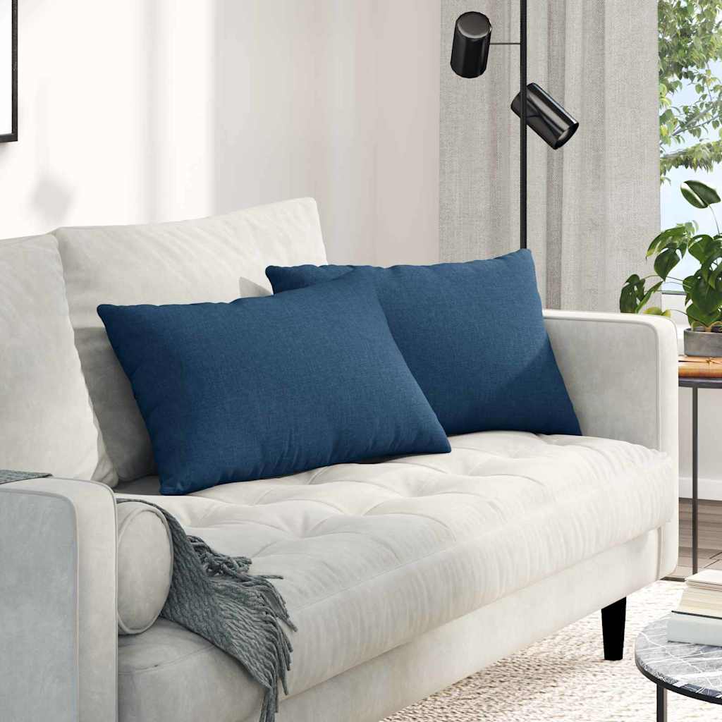 Cuscini da Divano 2 pcs Blu 60 x 40 cm Tessuto