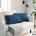 Cuscini da Divano 2 pcs Blu 60 x 40 cm Tessuto