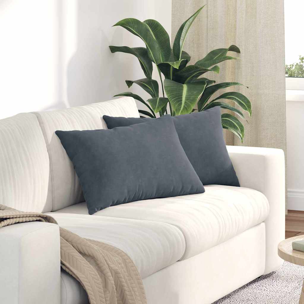 Cuscini da Divano 2 pcs Grigio scuro 60 x 40 cm