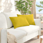 Cuscini da Divano 2 pcs Giallo 60 x 40 cm Tessuto in Cords