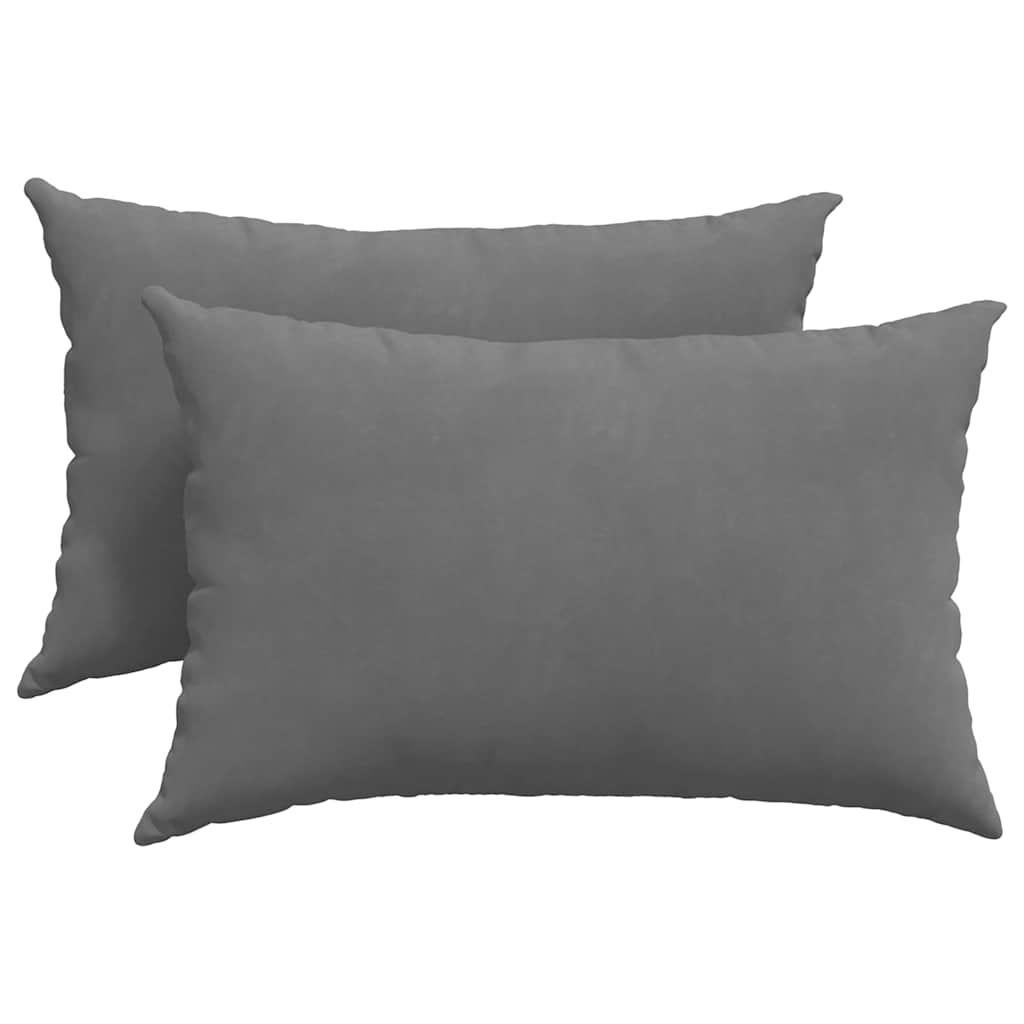 Cuscini da Divano 2 pcs Grigio scuro 60 x 40 cm Tessuto