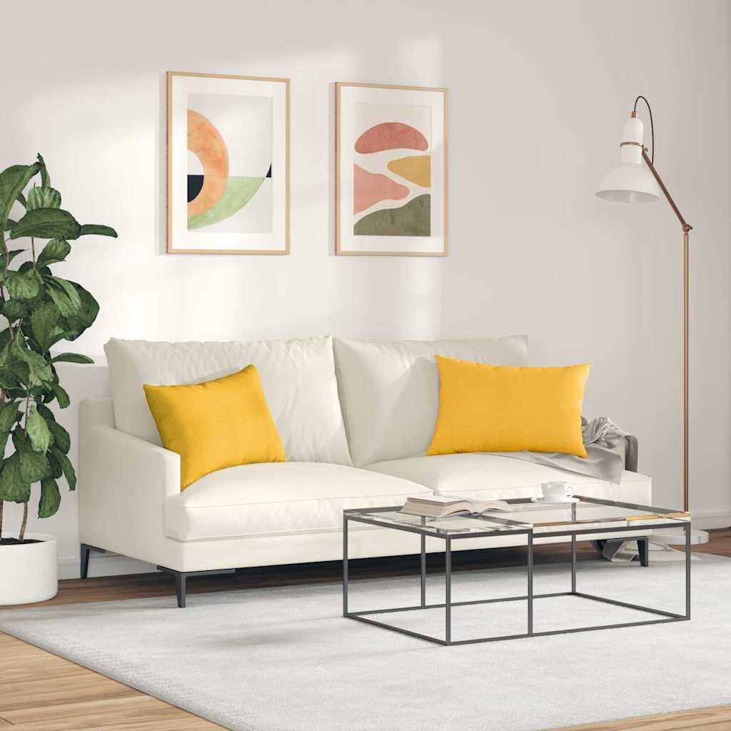 Cuscini da Divano 2 pcs Giallo Chiaro 60 x 40 cm