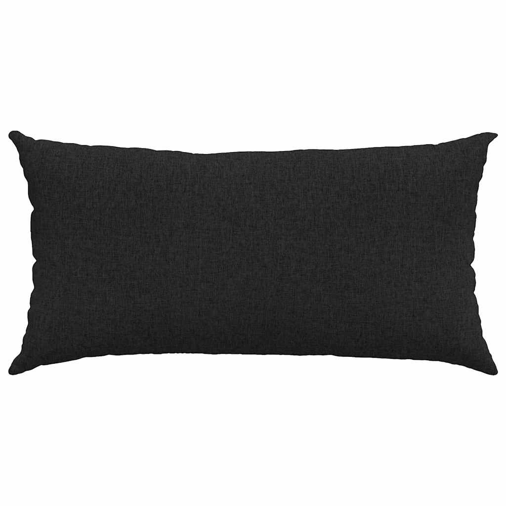 Cuscini da Divano 2 pcs Nero 80 x 40 cm Tessuto