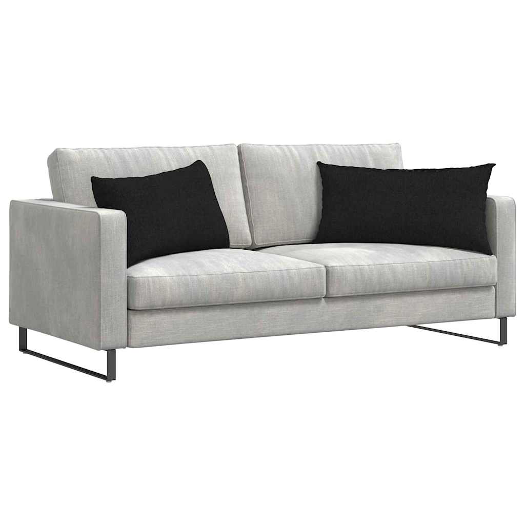 Cuscini da Divano 2 pcs Nero 80 x 40 cm Tessuto