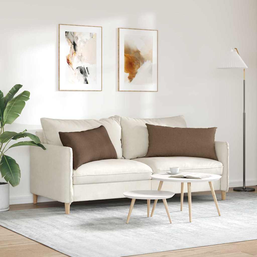 Cuscini da Divano 2 pcs Marrone 80 x 40 cm Tessuto