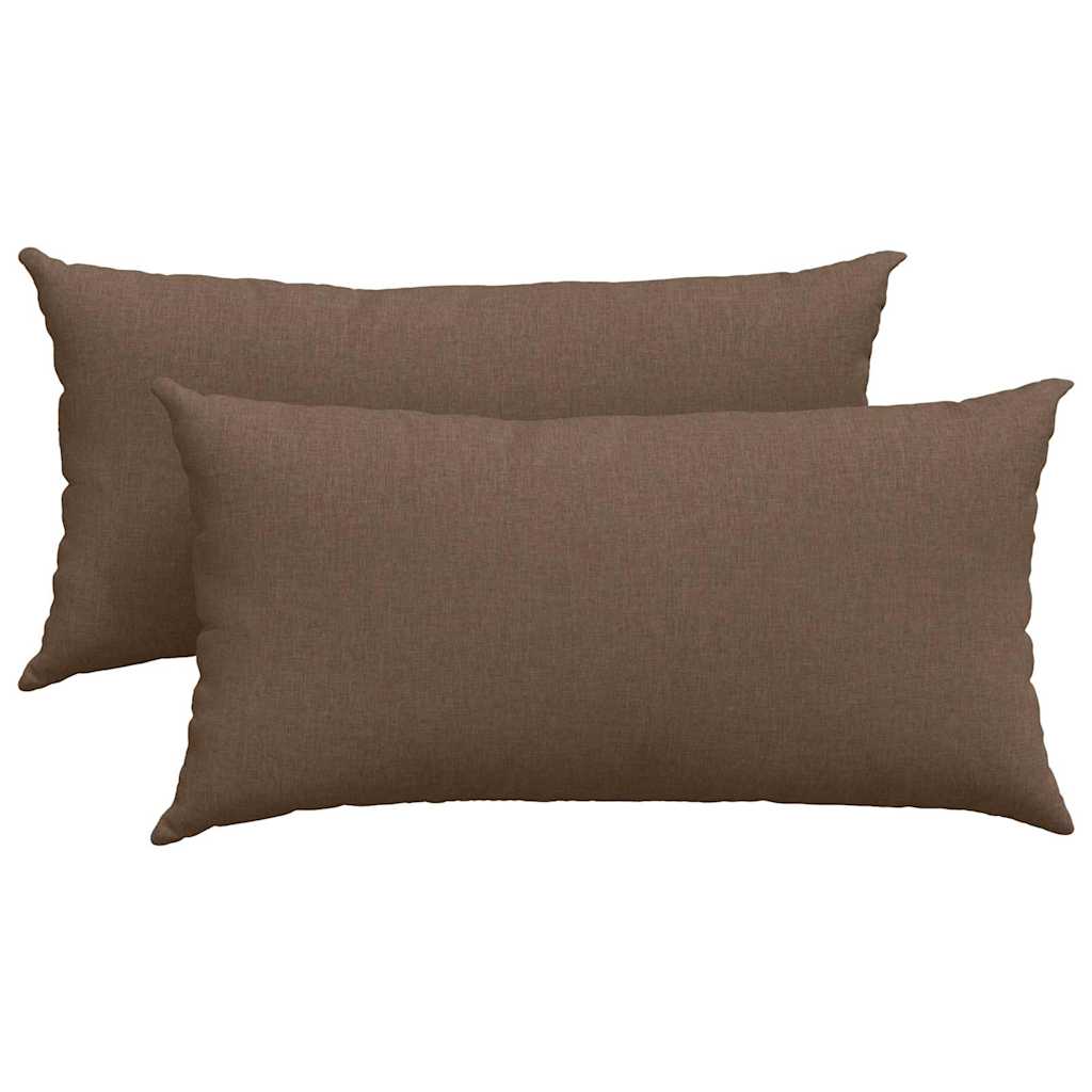 Cuscini da Divano 2 pcs Marrone 80 x 40 cm Tessuto