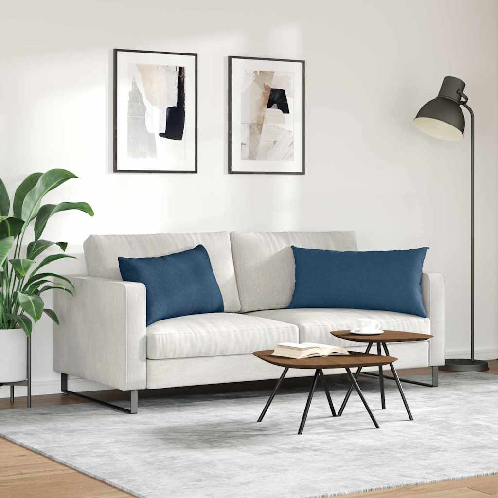 Cuscini da Divano 2 pcs Blu 80 x 40 cm Tessuto