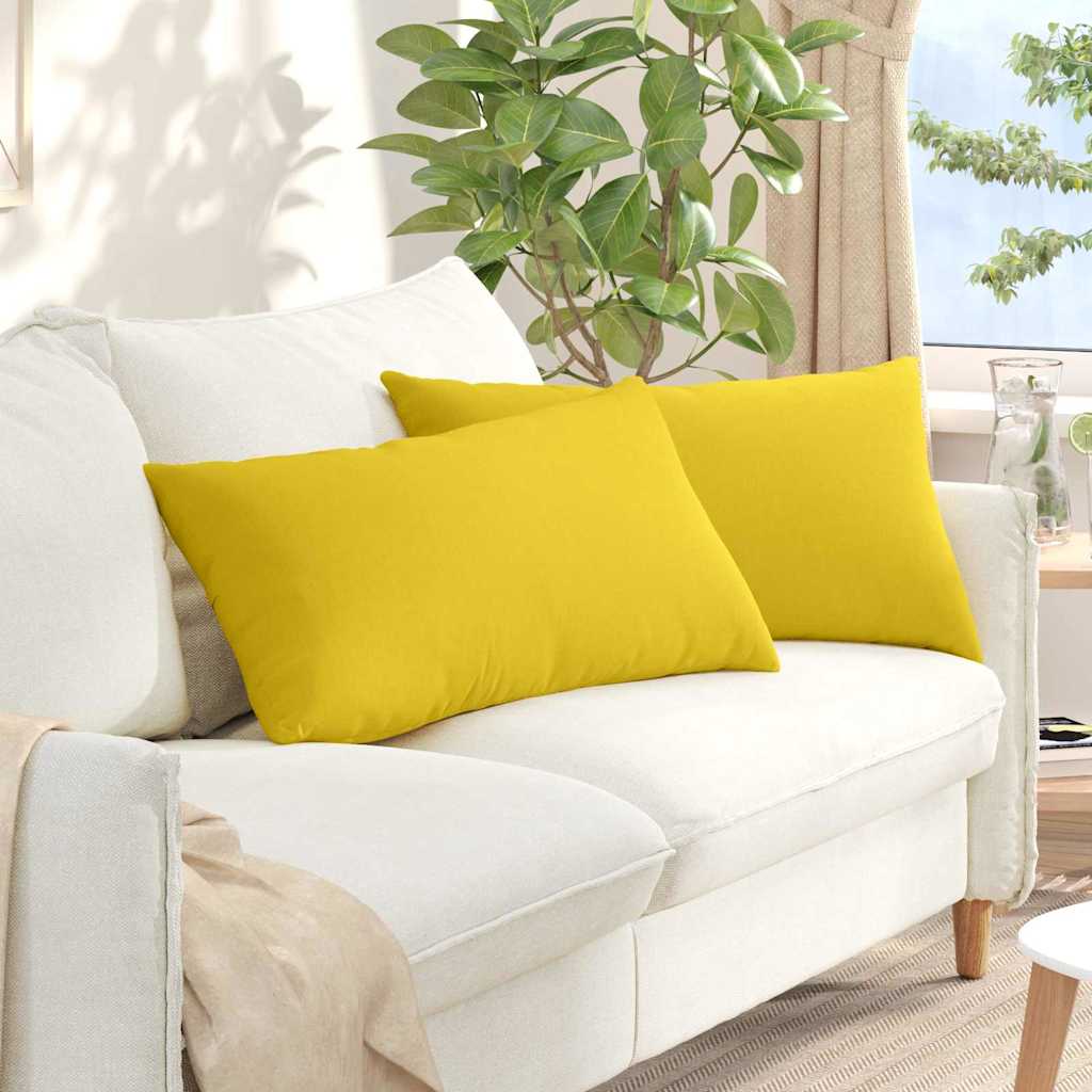 Cuscini da Divano 2 pcs Giallo Chiaro 80 x 40 cm Tessuto