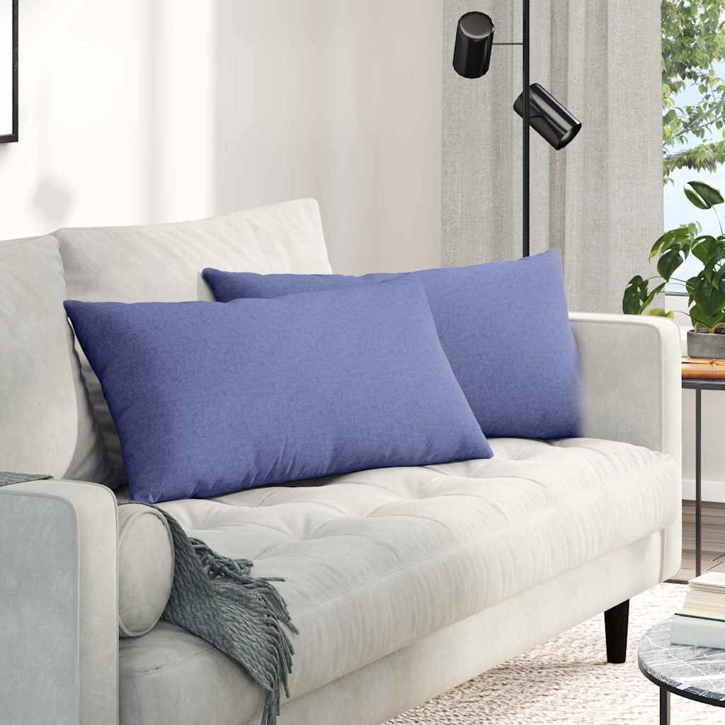 Cuscini da Divano 2 pcs Blu jeans 80 x 40 cm Tessuto