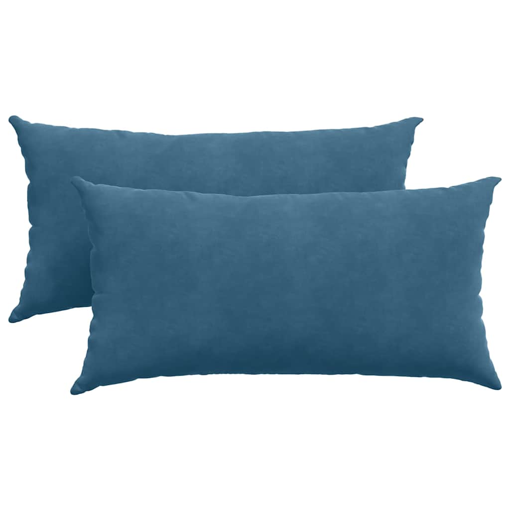 Cuscini da Divano 2 pcs Blu 80 x 40 cm Tessuto in Cords