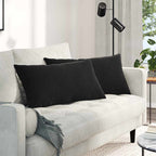 Cuscini da Divano 2 pcs Nero 80 x 40 cm Tessuto in Cords