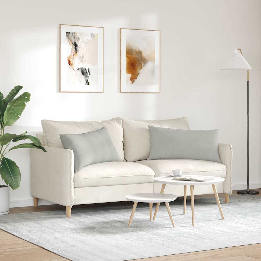 Cuscini da Divano 2 pcs Grigio chiaro 80 x 40 cm Tessuto