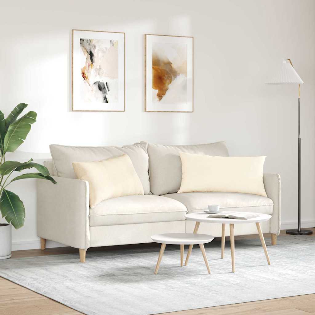 Cuscini da Divano 2 pcs Crema 80 x 40 cm Tessuto in Cords