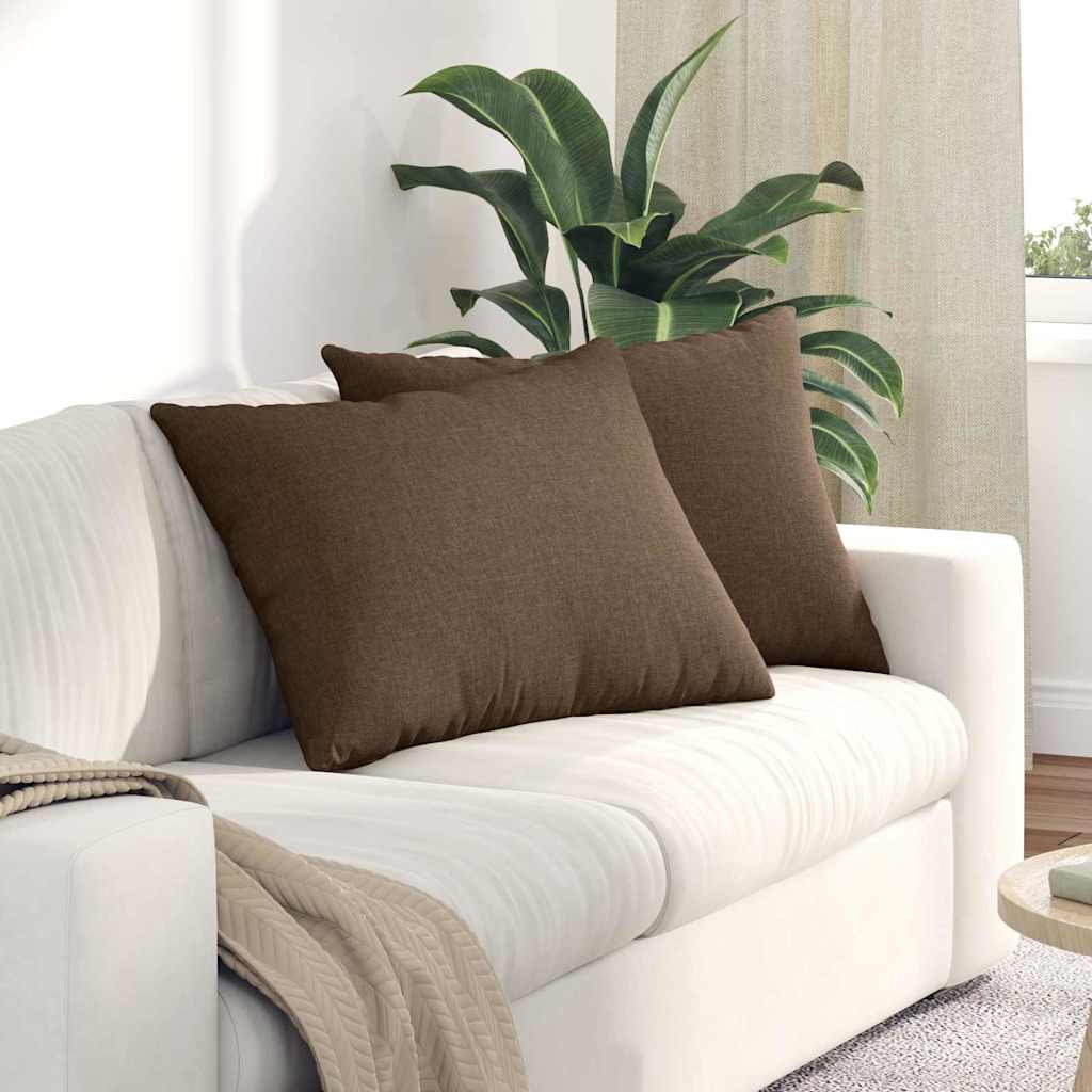 Cuscini da Divano 2 pcs Marrone 70 x 50 cm Tessuto