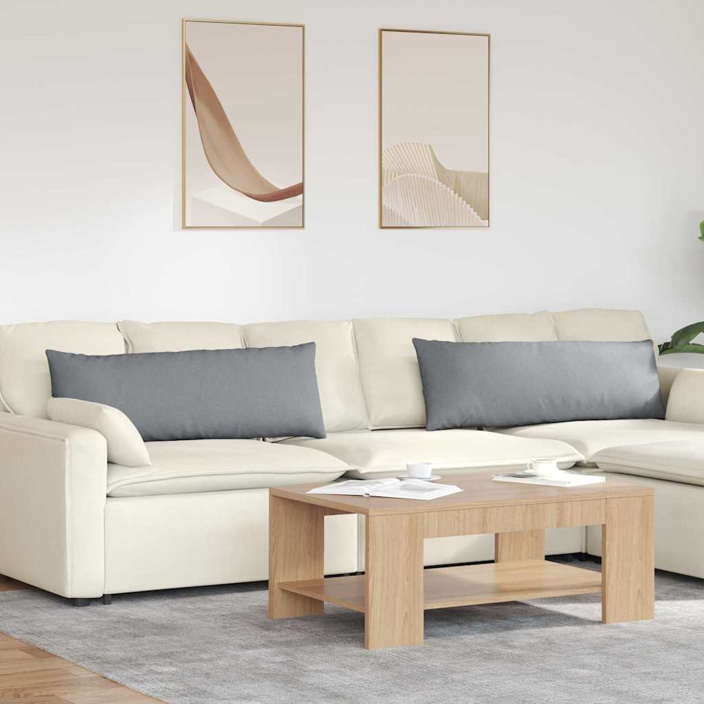 Cuscini da Divano 2 pcs Grigio chiaro 120 x 40 cm Tessuto