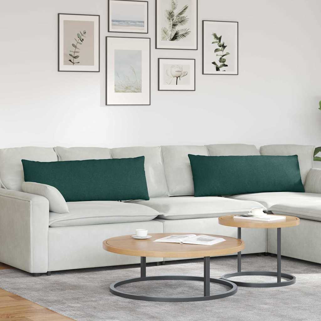 Cuscini da Divano 2 pcs Verde Scuro 120 x 40 cm Tessuto